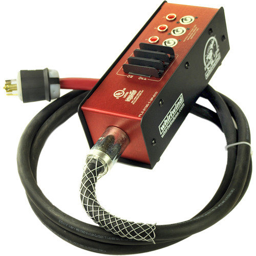 Whirlwind Power Link PL2 Stringer with NEMA L21-30 Inlet & Three 20A Neutrik PowerCon Outlets & 10' Input Cable