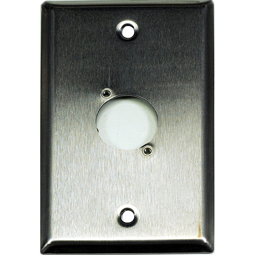 Whirlwind WP1/1H 1-Gang Wall Plate Punched for 1 Whirlwind/Switchcraft D3F Terminal (Stainless Steel Finish)