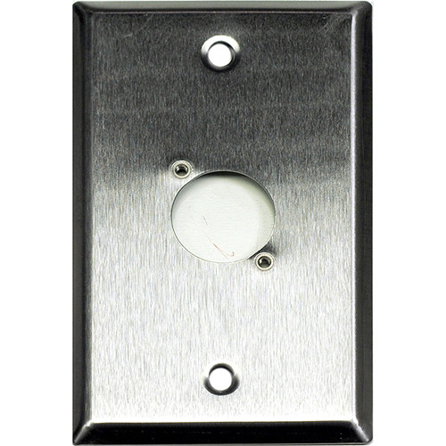 Whirlwind WP1/1NDH 1-Gang Wall Plate Punched for 1 Neutrik XLR Terminal (Stainless Steel Finish)