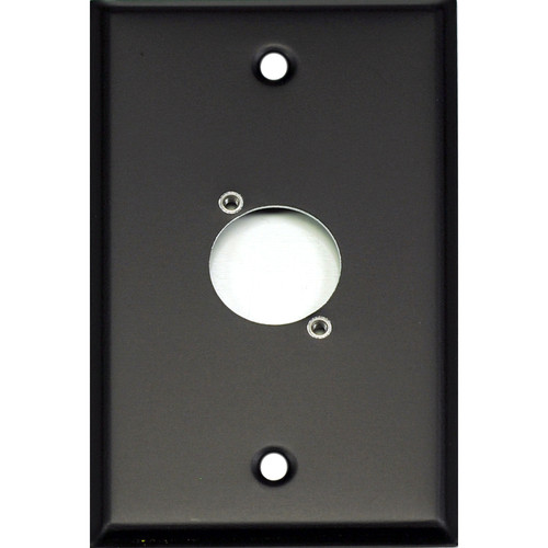Whirlwind WP1B/1H 1-Gang Wall Plate Punched for 1 Whirlwind/Switchcraft D3F Terminal (Black Finish)