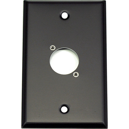 Whirlwind WP1B/1NDH 1-Gang Wall Plate Punched for 1 Neutrik XLR Terminal (Black Finish)