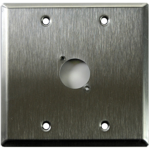 Whirlwind WP2/1NDH 2-Gang Wall Plate Punched for 1 Neutrik XLR Terminal (Stainless Steel Finish)