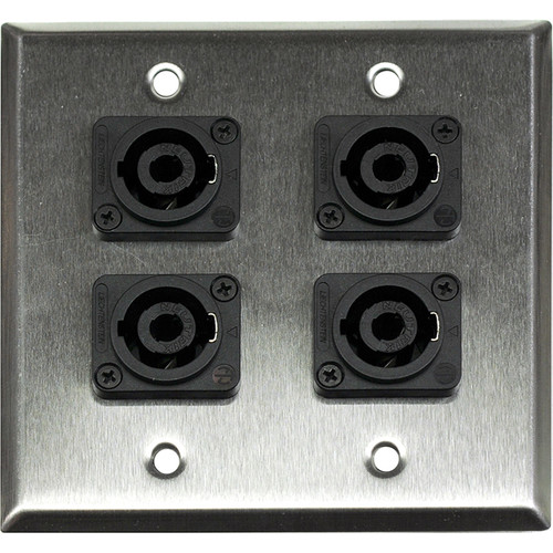洋楽 G-Rap A.M.P. - PUSHIN' PLATES Whirlwind WP2/4NL4 2-Gang Wall Plate with 4 Neutrik NL4 WP2/4NL4