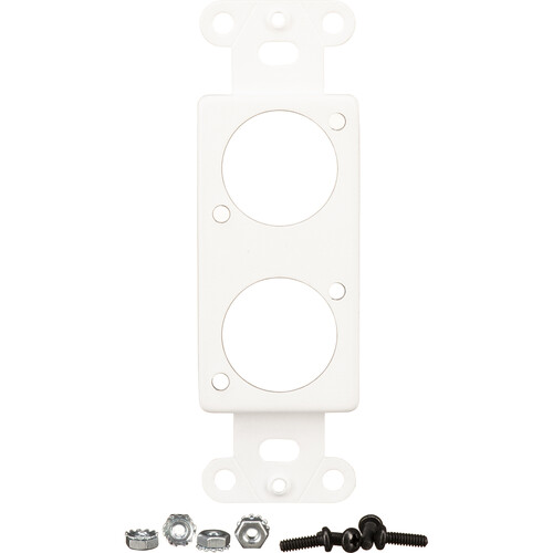 Whirlwind WPIDWH/2NDH Custom Wall Plate Prepunched for 2 Neutrik D Connectors (White)