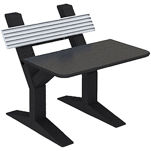 Winsted EnVision Single Tier with 7.5" Slat-Wall Command Console (Black/Silver, 42")