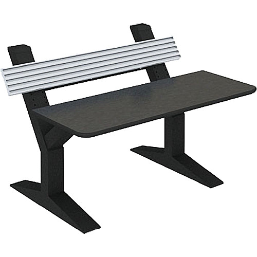 Winsted EnVision Single Tier with 7.5" Slat-Wall Command Console (Black/Silver, 60")