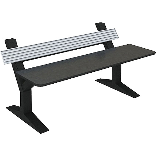 Winsted EnVision Single Tier with 7.5" Slat-Wall Command Console (Black/Silver, 84")