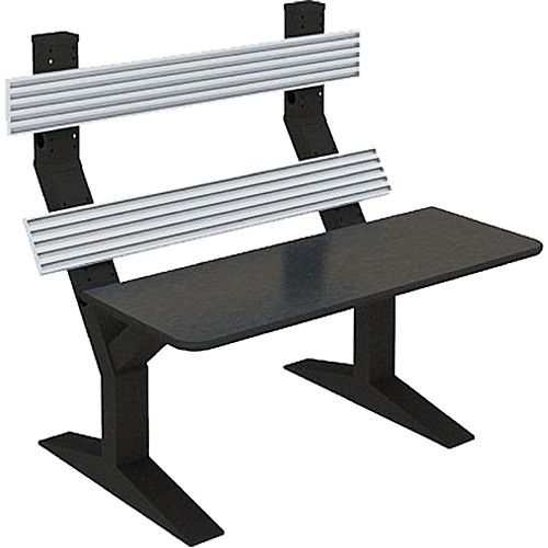 Winsted EnVision Double Tier with 7.5" Slat-Wall Command Console (Black/Silver, 60")