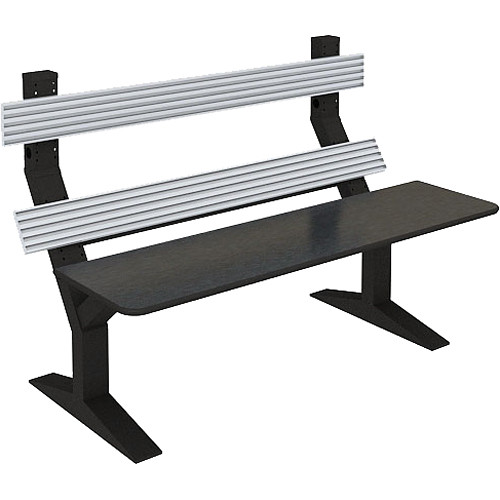 Winsted EnVision Double Tier with 7.5" Slat-Wall Command Console (Black/Silver, 84")