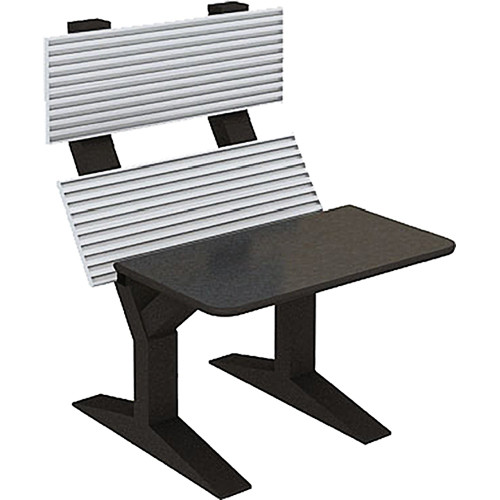 Winsted EnVision Double Tier with 15" Slat-Wall Command Console (Black/Silver, 42")