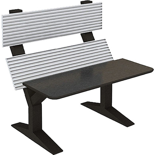 Winsted EnVision Double Tier with 15" Slat-Wall Command Console (Black/Silver, 60")