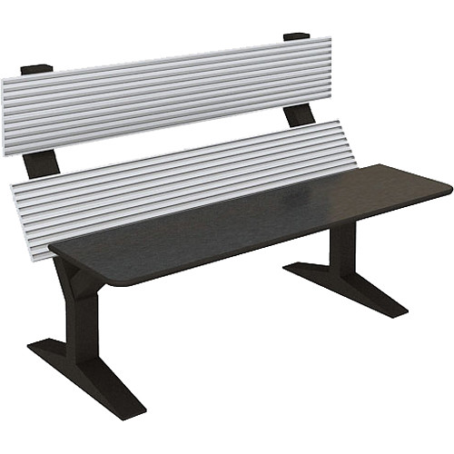 Winsted EnVision Double Tier with 15" Slat-Wall Command Console (Black/Silver, 84")