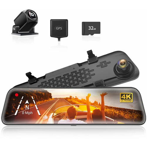 Wolfbox G840S Rearview Mirror Dash Cam