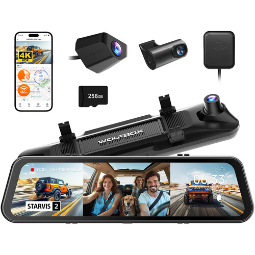 Wolfbox G900TriPro 3-Channel Wi-Fi Dash Cam (Cabin)