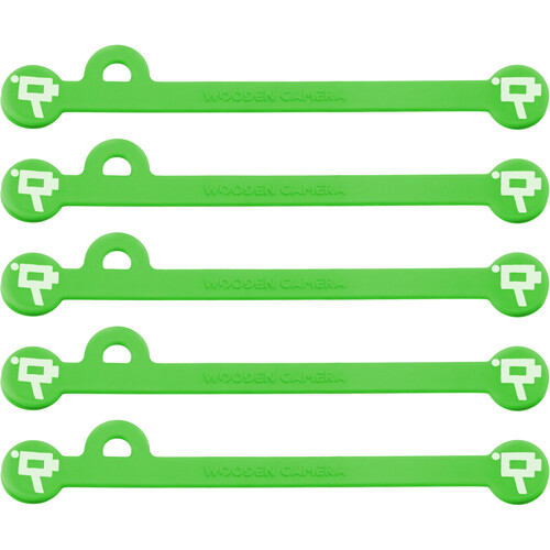 Wooden Camera Cine Mag Ties (5-Pack, Neon Green, 4.1")