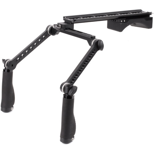 Wooden Camera Shoulder Rig v2 Premium with Rosette Arms & Handles (Black Leather)