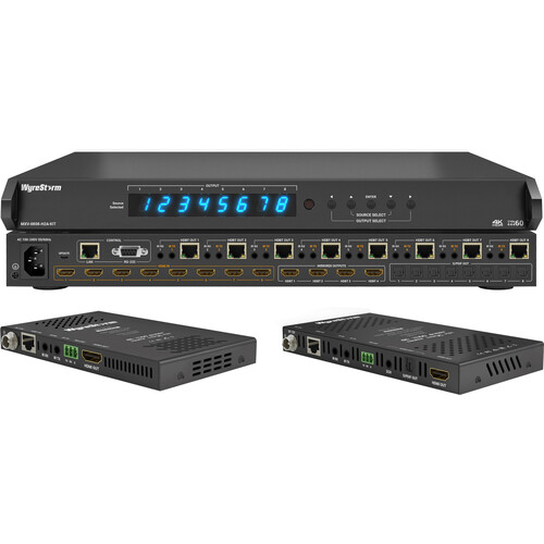 WyreStorm MXV-0808-H2A-KIT 4K60 8x8 HDBaseT MXV-0808-H2A-KIT B&H