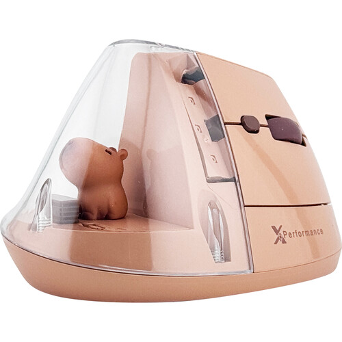 X9 Performance Wireless Vertical Ergonomic Mouse (Brown with Capybara Figure)