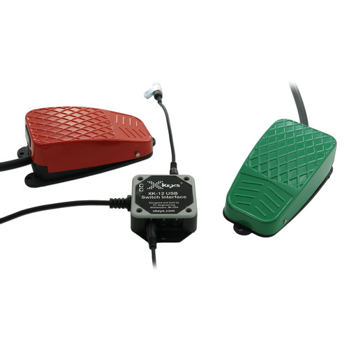 X-keys USB Twelve-Switch Interface with Footswitch Bundle (Red and Green Commercial)