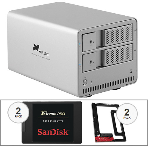 Xcellon DRD-101 960GB (2 x 480GB) Dual-Bay Enclosure Kit with SanDisk SSDs