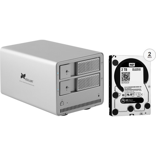 Xcellon DRD-101 4TB (2 x 2TB) Dual-Bay Enclosure Kit with Drives