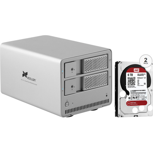 Xcellon DRD-101 12TB (2 x 6TB) Dual-Bay Enclosure Kit with Drives