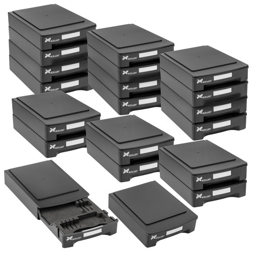 Xcellon Stackable Hard Drive Case with Media Organizer Kit (20-Pack)