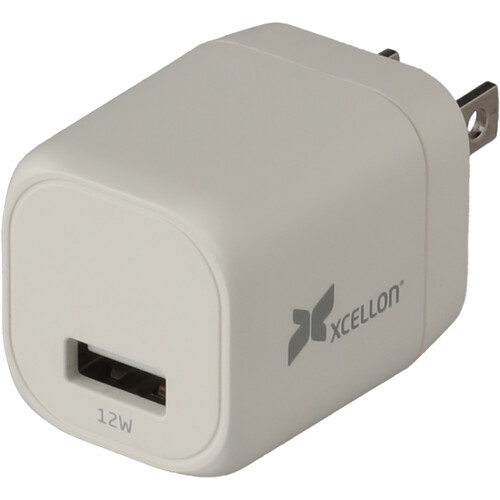 Xcellon 12W USB-A Wall Charger with Folding Prongs (White)