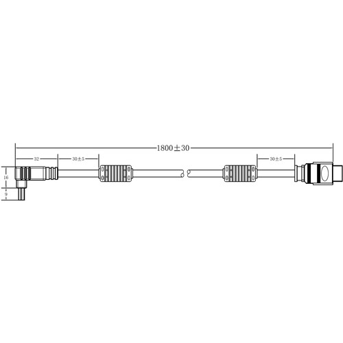 Xenarc HDMI Type-A Connector to Right-Angle Barrel Connector Cable (5.9')