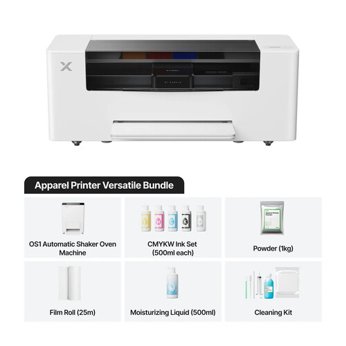 xTool Direct-to-Film Apparel Printer with OS1 Automatic Shaker Oven