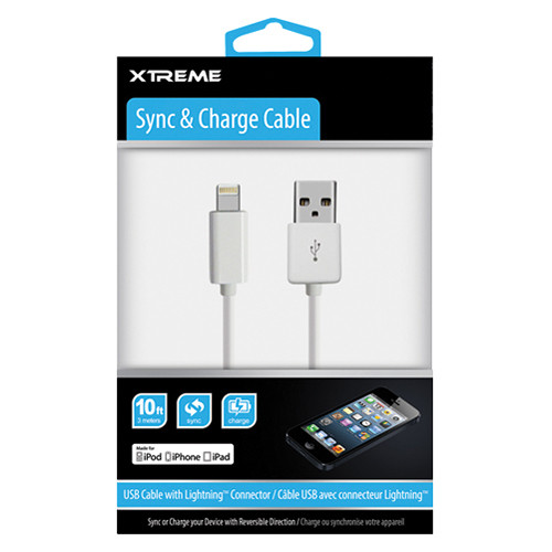 Xtreme Cables USB to Lightning Cable (10', White)