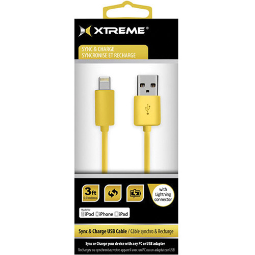 Xtreme Cables 3' USB to 8-Pin Lightning Flat Tangle Free Cable (Gold)