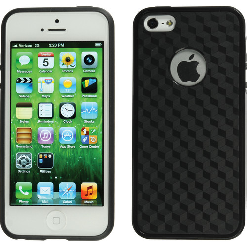 Xuma Patterned Flex Case for iPhone 5, 5s & SE (Black Edges / Black Rear)