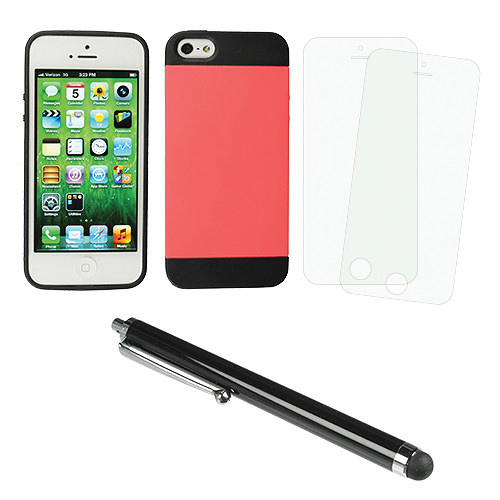 Xuma Hybrid Case for iPhone 5 & 5s with Accessories Kit (Pink)