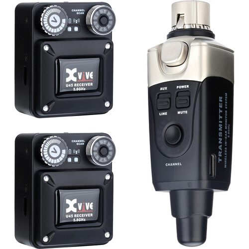 Xvive Audio U45R2 Wireless In-Ear Monitor System U45R2 BLACK B&H