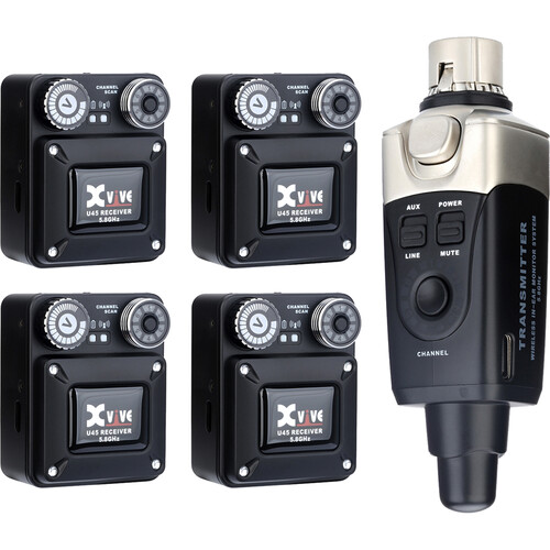 Xvive Audio U45R4 Wireless In-Ear Monitor System U45R4 BLACK B&H