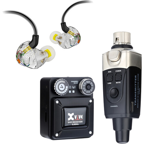 Xvive Audio U45T9 Wireless In-Ear Monitor System U45T9 BLACK B&H