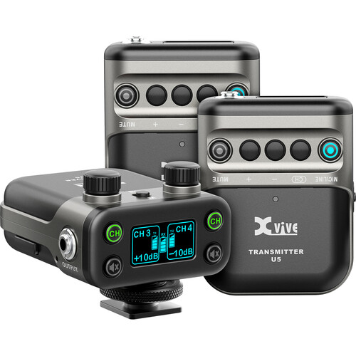 Xvive Audio U5T2 2-Person Camera-Mount Digital Wireless Omni Lavalier Microphone System for Cameras (2.4 GHz)