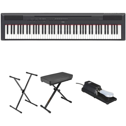 Yamaha P-115 Digital Piano Essentials Bundle (Black)
