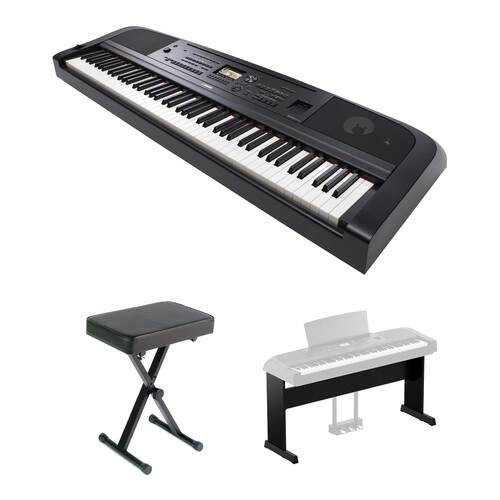 Yamaha DGX-670 88-Key Portable Digital Grand Piano Kit with Matching Stand and Bench (Black)