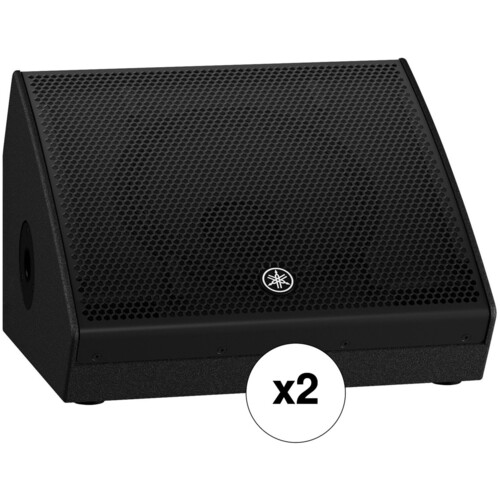 Yamaha DHR12M 2-Way Coaxial 12" Active Floor Monitor and Loudspeaker Bundle (Pair)