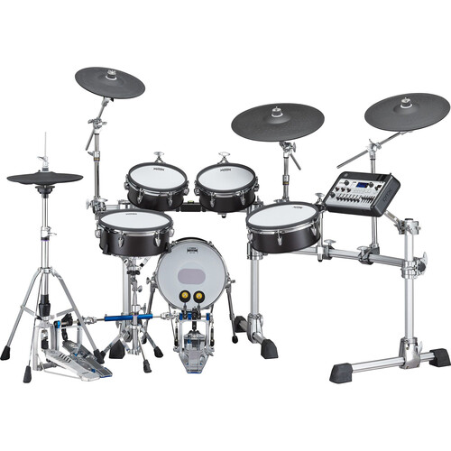Yamaha DTX10K-M Electronic Drum Kit with Wood-Shell Mesh Pads and DTX-PROX Drum Module (Black Forest)