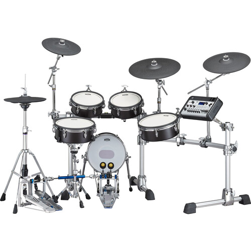 Yamaha DTX10K-X Electronic Drum Kit with Wood-Shell TCS Pads and DTX-PROX Drum Module (Black Forest)