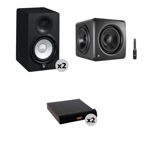 Yamaha HS5 Powered Studio Monitor Kit with Subwoofer and Isolation Pads (Black, Pair)