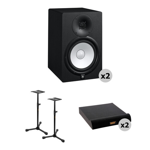 Yamaha HS8 Powered Studio Monitors with Stands and Isolation Pads Kit