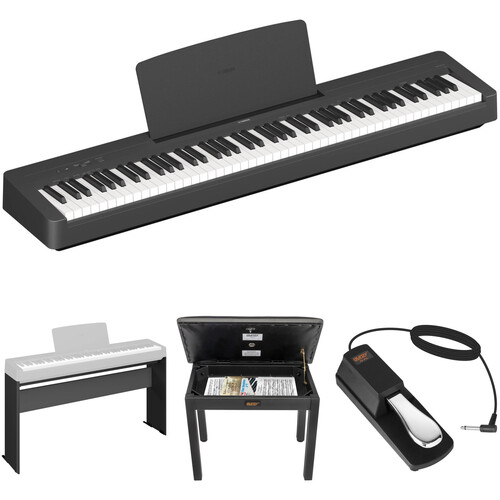 Yamaha P-145 88-Key Portable Digital Piano Kit with Furniture