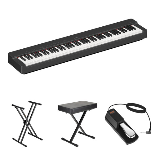 Yamaha P-225 88-Key Portable Digital Piano Kit with X-Stand, X-Bench, and Sustain Pedal (Black)