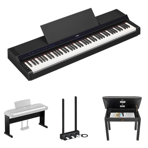 Yamaha P-S500 88-Key Digital Piano Kit with Stand, 3-Pedal Unit, and Bench (Black)