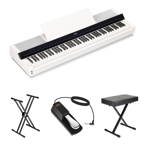 Yamaha P-S500 88-Key Digital Piano Kit with X-Stand, X-Bench, and Sustain Pedal (White)