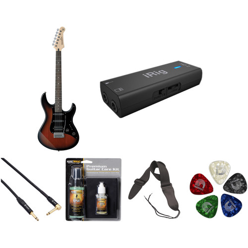 Yamaha Pacifica PAC012DLX Electric Guitar Home Recording Starter Kit (Old Violin Sunburst)